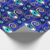 Evil Eye Charm Muster Geschenkpapier (Ecke)