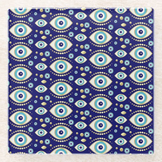Evil Eye Charm Muster Glasuntersetzer (Vorderseite)
