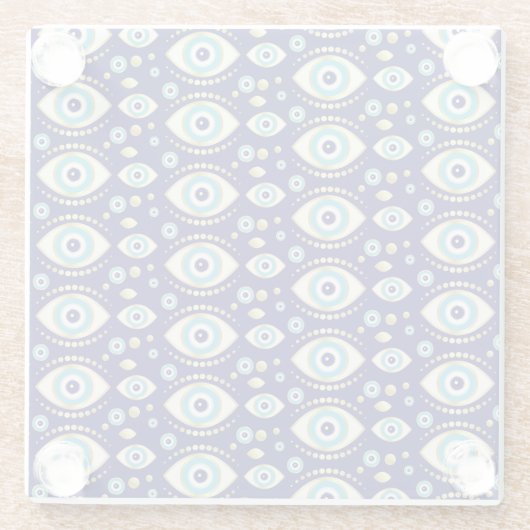 Evil Eye Charm Muster Glasuntersetzer (Rückseite)
