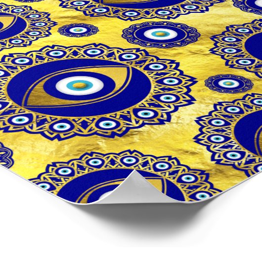 Evil Eye Charm Ornament Pattern Poster (Ecke)