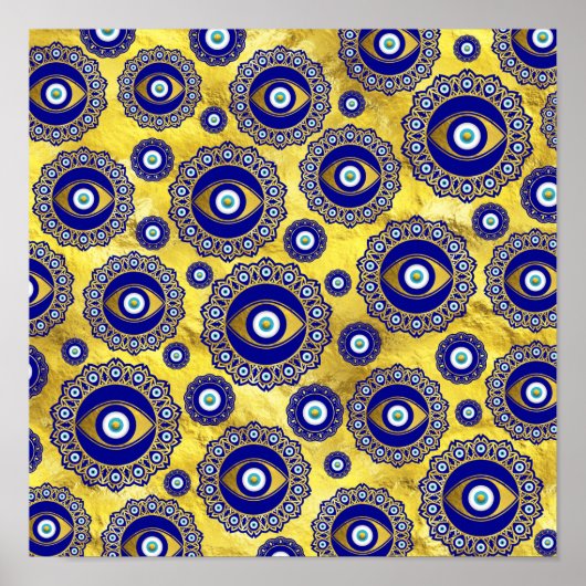 Evil Eye Charm Ornament Pattern Poster (Vorne)
