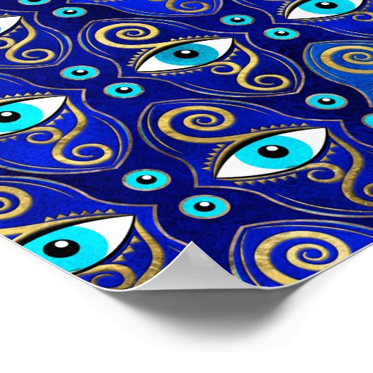 Evil Eye Charm Pattern Poster (Ecke)