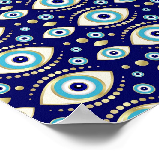 Evil Eye Charm Pattern Poster (Ecke)