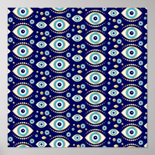 Evil Eye Charm Pattern Poster (Vorne)
