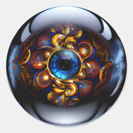 Evil Eye Dark Blue Runder Aufkleber