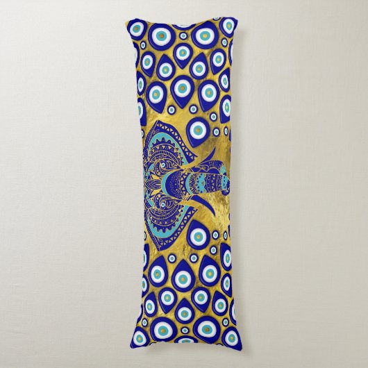 Evil Eye Elefant Mandala Ornament Seitenschläferkissen (Vorderseite Vertikal)