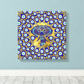 Evil Eye Elephant Mandala Ornament Leinwanddruck (Insitu (Holzboden))