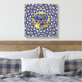 Evil Eye Elephant Mandala Ornament Leinwanddruck (Insitu (Schlafzimmer))