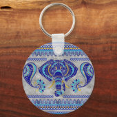 Evil Eye Elephant Ornamental Pattern Schlüsselanhänger (Vorderseite)