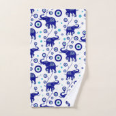 Evil Eye Elephant Viel Glück Amulet Muster Badhandtuch Set (Handtuch)