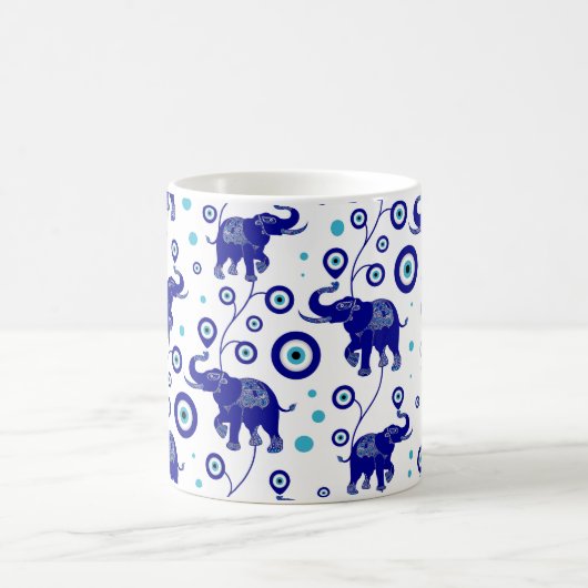 Evil Eye Elephant Viel Glück Amulet Muster Kaffeetasse (Mittel)
