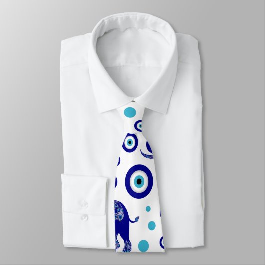 Evil Eye Elephant Viel Glück amulet Muster Krawatte (Gebunden)