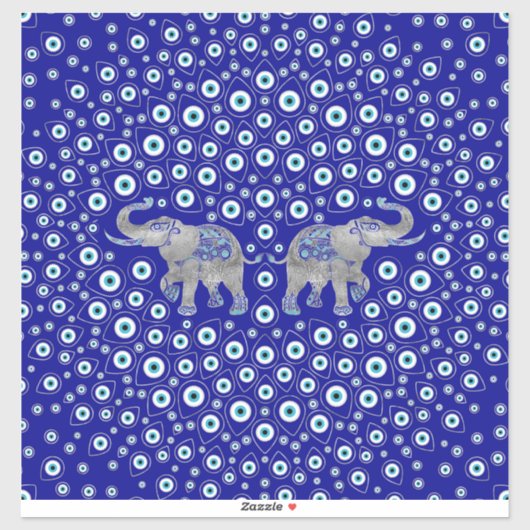 Evil Eye Elephant Viel Glück Charm Aufkleber (Blatt)