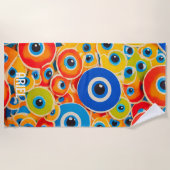 Evil Eye farbige Strandtuch (Vorderseite)