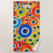 Evil Eye farbige Strandtuch (Vorderseite)