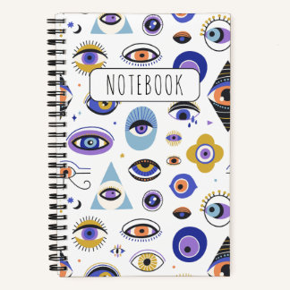 Evil Eye for Viel Glück Protection Spiral Notebook Notizblock