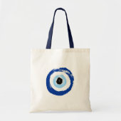 Evil Eye gedruckte Leinwand Natural Tote Bag Tragetasche (Vorne)