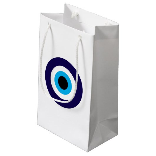 Evil Eye Geschenktaschen mit einem blauen matysymb Kleine Geschenktüte (Rückseite Schrägansicht)