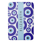 Evil Eye, Greek Eye, Turkish Eye, Mati, Your Name Badematte (Vorderseite Vertikal)