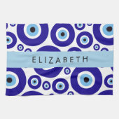 Evil Eye, Greek Eye, Turkish Eye, Mati, Your Name Geschirrtuch (Horizontal)