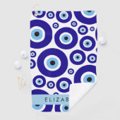 Evil Eye, Greek Eye, Turkish Eye, Mati, Your Name Golfhandtuch (Insitu)