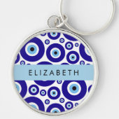 Evil Eye, Greek Eye, Turkish Eye, Mati, Your Name Schlüsselanhänger (Vorne)