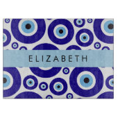 Evil Eye, Greek Eye, Turkish Eye, Mati, Your Name Schneidebrett (Vorderseite)