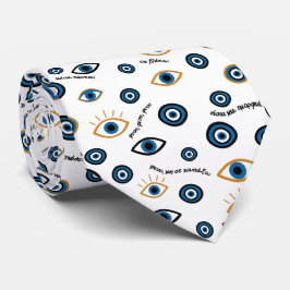 Evil Eye Griechisches Muster: "Ftou Ftou" Amulet Krawatte