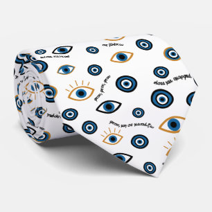 Evil Eye Griechisches Muster: "Ftou Ftou" Amulet Krawatte