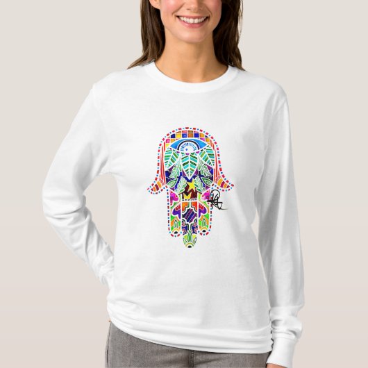 Evil Eye Hamsa Long Sleeve T T-Shirt (Vorderseite)
