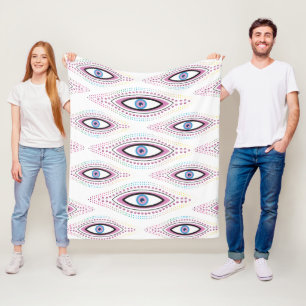Evil Eye Happy Colorful Art Fleecedecke
