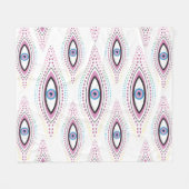 Evil Eye Happy Colorful Art Fleecedecke (Vorderseite (Horizontal))