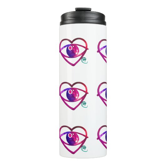 Evil Eye Heart Hamsa Pop Art Thermosbecher (Vorderseite)