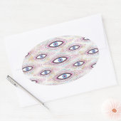 Evil Eye Illustrierte Augen farbig Ovaler Aufkleber (Umschlag)