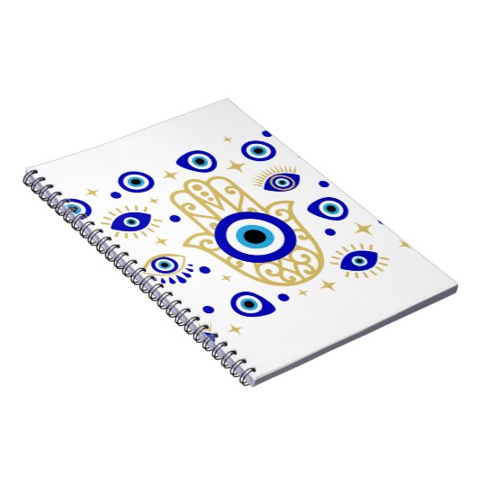 Evil Eye in Blue Notebook Notizblock (Rechte Seite)