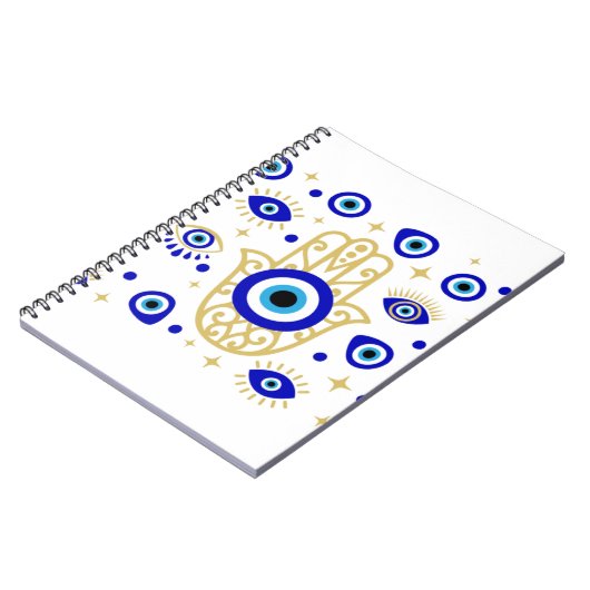 Evil Eye in Blue Notebook Notizblock (Linke Seite)