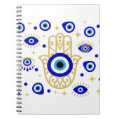 Evil Eye in Blue Notebook Notizblock (Vorderseite)