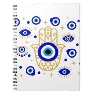 Evil Eye in Blue Notebook Notizblock