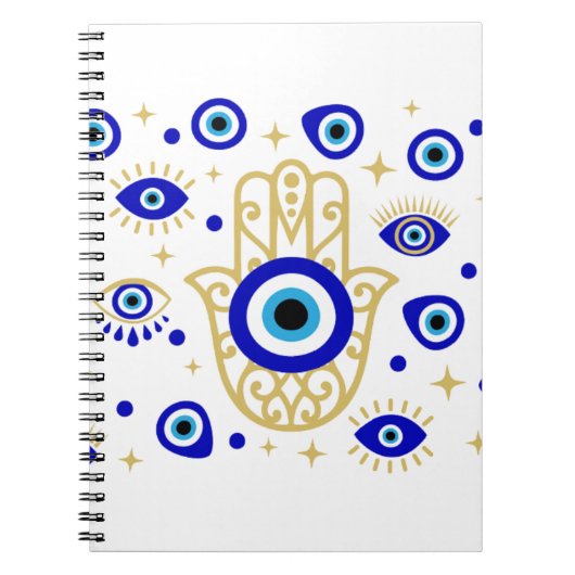 Evil Eye in Blue Notebook Notizblock (Vorderseite)