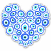 Evil Eye Liebe Heart Blue Aufkleber (Vorderseite)