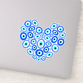 Evil Eye Liebe Heart Blue Aufkleber