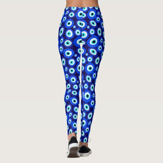 Evil Eye Lucky Charm Gemustert Leggings (Rückseite)