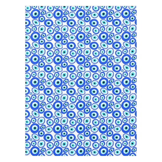 Evil Eye Lucky Charm Symbol Gemustert Tischdecke (Vorderseite)