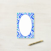 Evil Eye Lucky Symbol Blau Weiß Post-it Klebezettel (Auf Schreibtisch)