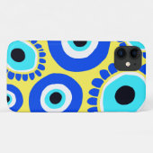 Evil Eye Lucky Symbol Blau, Weiß und Gelb Case-Mate iPhone Hülle (Rückseite (Horizontal))