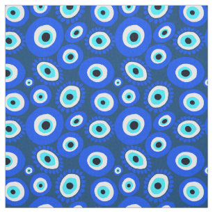 Evil Eye Mediteran Blaues Auge Muster Stoff