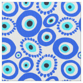 Evil Eye Mediteran Blaues Auge Muster Stoff (Nahaufnahme)