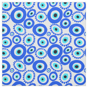Evil Eye Mediteran Blaues Auge Muster Stoff
