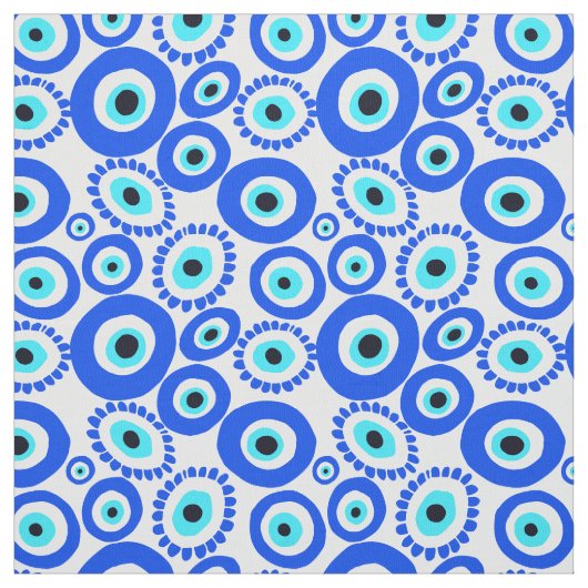Evil Eye Mediteran Blaues Auge Muster Stoff (Muster)