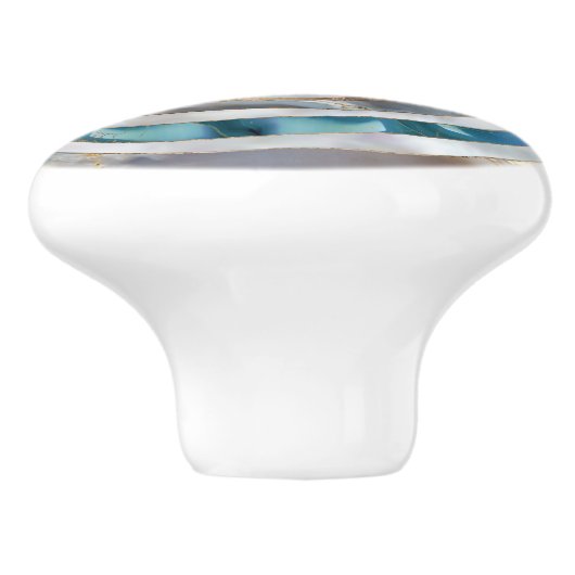 Evil Eye Mineralien und Gold Keramikknauf (Seitenansicht)